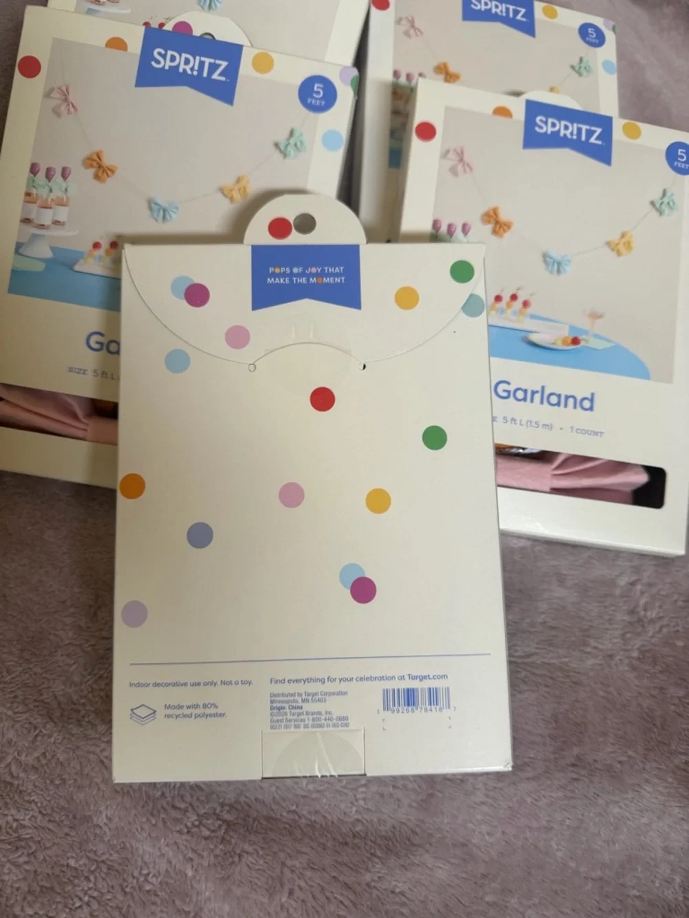 Spritz Pastel Bow Garland Brand New (lot of 5)